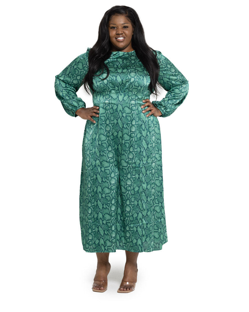 Snakeskin Satin Dress 3X