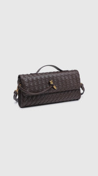 Ada Top Handle Woven East West Clutch Crossbody