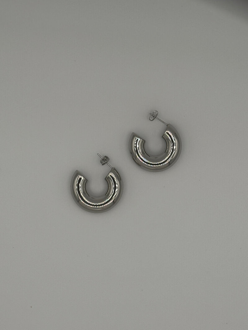 Silver Chunky Hoops