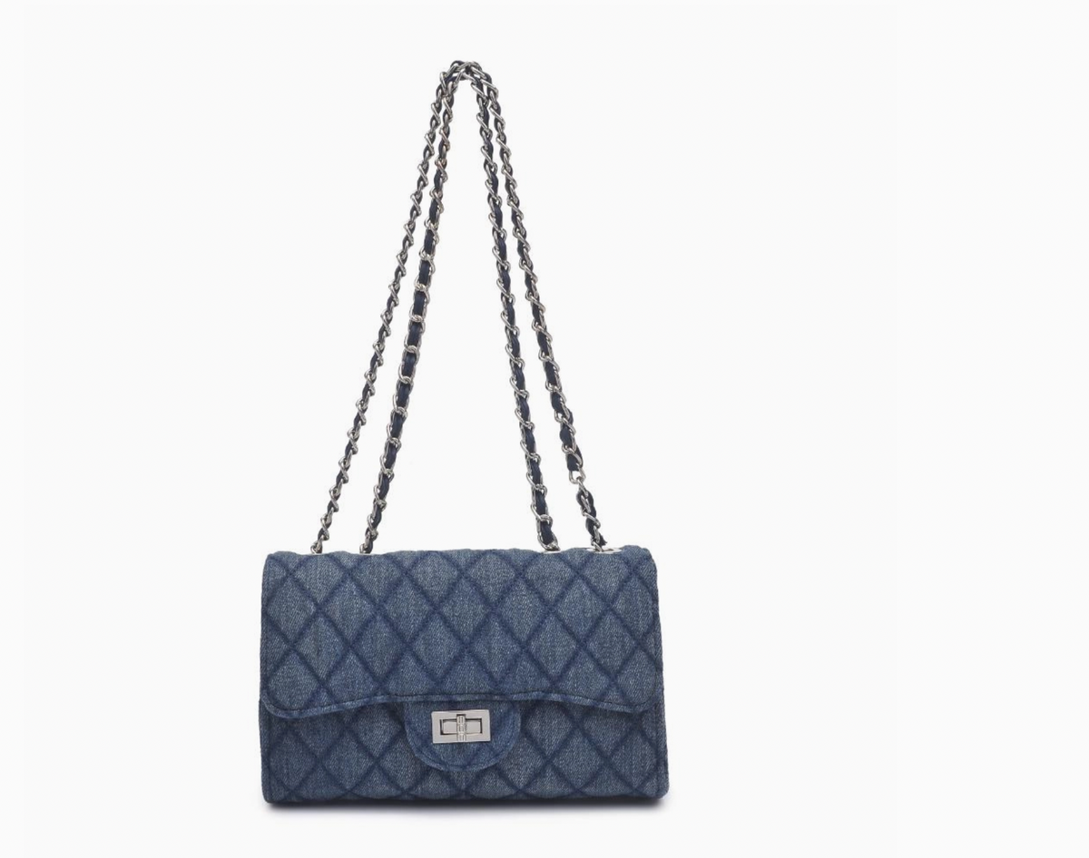 Quilted Denim Crossbody Bag